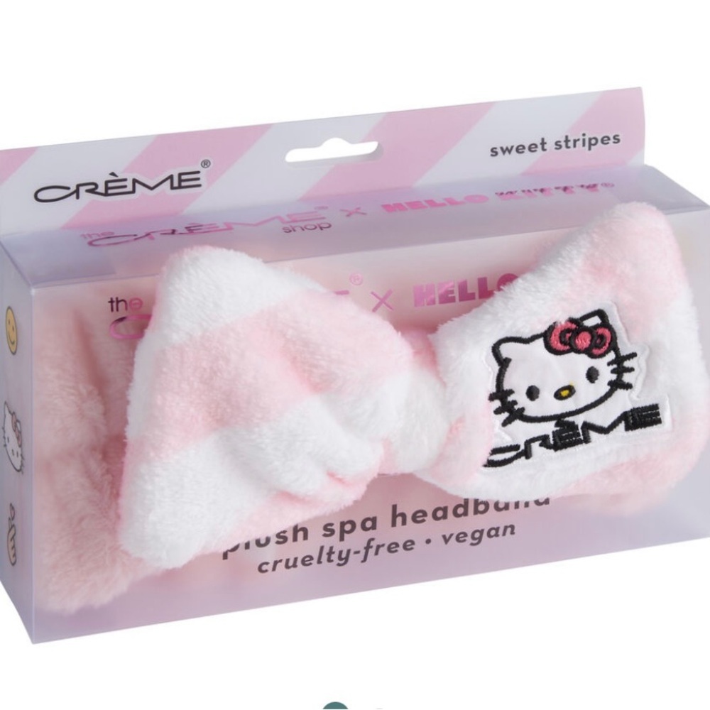 NIB The Creme Shop x Hello Kitty Plush Spa Headband with Bow💕